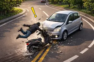 sinistro per evitare la collisione moto cade
