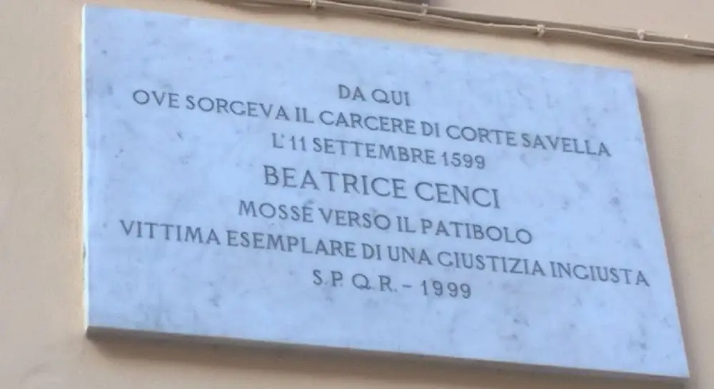 targa corte savella ingiustizia beatrice cenci
